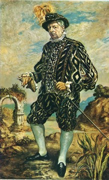 ジョルジョ・デ・キリコ Painting - 黒い衣装を着た自画像 ジョルジョ・デ・キリコ 形而上学的シュルレアリスム